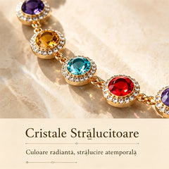 🛍️ Set de colier stratificat trei într-unul: zirconiu cubic colorat și pandantiv cruce ✨ Choker din cristale colorate, emanând farmec luxos | Elegant și versatil, poate fi purtat separat