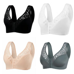 👙【Cumperi 2, primești 2】Sutien franțuzesc din dantelă, fără sârmă, cu efect de push-up și închidere frontală