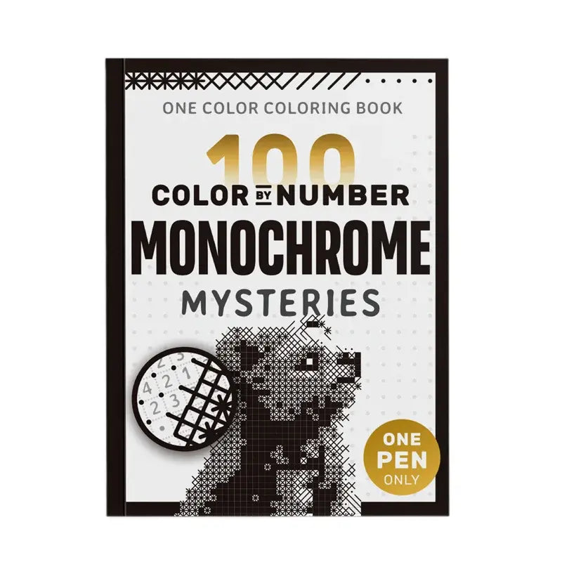 🛍️ Carte de Colorat Antistres "100 Monochrome Mysteries": Desoperă Imagini Ascunse 🎨 Ai Nevoie doar de UN SINGUR CULOR/PIX | Antrenează Creierul & Concentrarea | Format Mare A4, 208 Pagini