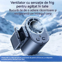 Nou Ventilator USB Portabil de Mare Capacitate, cu Afișaj Digital LED – Ideal pentru Mașină, Camping și Exterior, Reîncărcabil