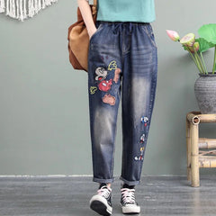 🔥【30% OFF】【S-5XL】Blugi de dama la moda cu talie elastica, la moda si comozi, multe marimi disponibile