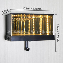 Suport chei garaj cu LED-uri și oglindă infinită | Efect de iluminare cool pentru garaj | Organizator decorativ pentru chei