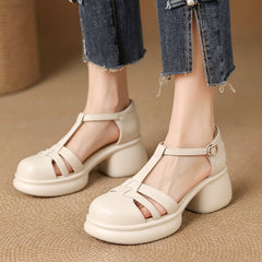 Pantofi Elegante cu Toc Gros și Barete T, Design Retro cu Talpă Moale, Confort Sporit, Mărimi 35-40