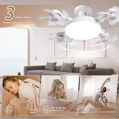 【50% reducere la comenzile plasate astăzi】Ventilator tip dronă cu patru pale, bec E27 și telecomandă
