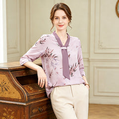👕👖【Bluză cu mânecă 3/4 + pantaloni casual】Set elegant din mătase de gheață, confortabil și rafinat