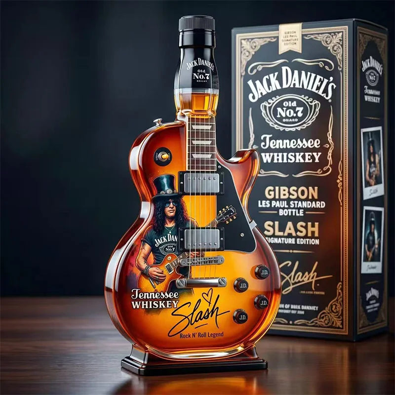 Sticlă de Whiskey în Formă de Chitară Electrică – Model Retro Rock N' Roll Legend, Cadou Premium din Sticlă pentru Bărbați și Bar