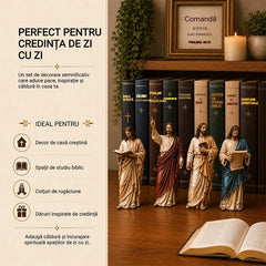 🛍️ Artă și Credință! Statuete Decorative din Rășină cu Isus pentru Bibliotecă | 4 Modele