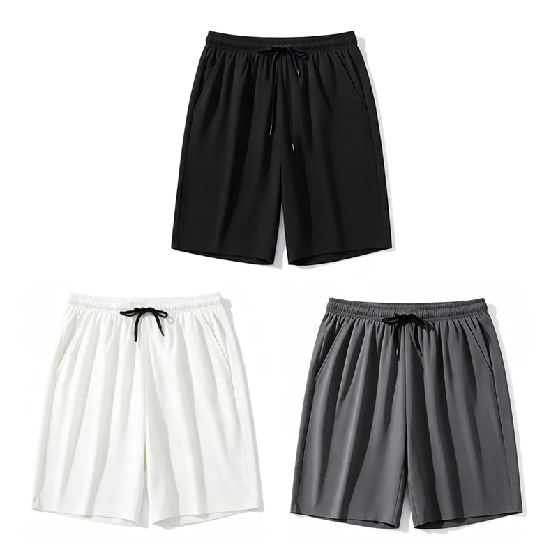 🩳【Set de 3】Pantaloni scurți confortabili de vară, din material tip mătase rece, cu uscare rapidă🧊