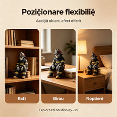 Statuetă Schelet Pompier, Polițist sau Militar pentru Raft, Decor Creativ de Craniu Așezat, Cadou și Ornament Halloween