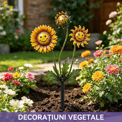 【Decorațiuni Grădină 2026】Țăruș Decorativ Fantezie pentru Grădină și Gazon, Ornamente Metalice în Stil Plante Carnivore și Ciuperci (6 Modele Disponibile) ✨