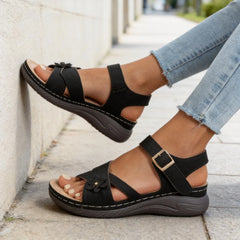 🛍️ Pas Ușor de Vară! Sandale cu Platformă de 5cm, Design Floral și Închidere Velcro | 36-43