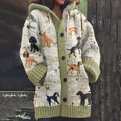 ❄️ Új, kényelmes, vintage stílusú gyapjú kötött kardigán kabát