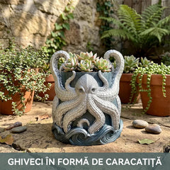 Ghiveci de Flori Caracatiță Kraken - Statuetă Decorativă în Stil Ocean, Vas pentru Plante Suculente și Ornament Creativ de Casă