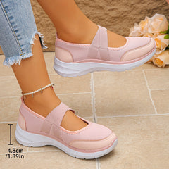 💖Cel mai mic preț pentru o perioadă limitată de timp👟Pantofi noi de damă mărimi mari, de primăvară/vară, cu talpă cu platformă, față flyknit, respirabili, închidere cu velcro, stil casual.