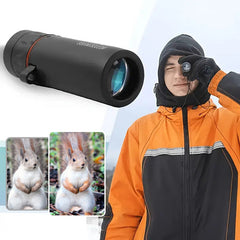 Telescop monocular portabil pentru utilizare în aer liber – 12x50 de înaltă definiție, cu adaptor pentru smartphone, ideal pentru aventuri.